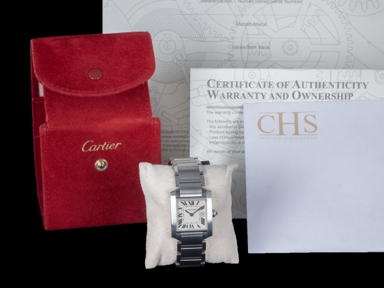 Cartier Tank Francaise Medium Quartz White Roman Dial 2465/W51011Q3 